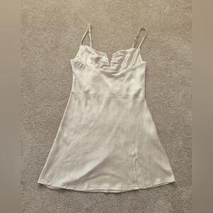 Princess Polly Champagne Hewlett Mini Dress Size 2, Satin Material